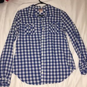New Blue Plaid Flannel Shirt